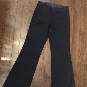 Madewell Navy Herringbone Flare Trousers